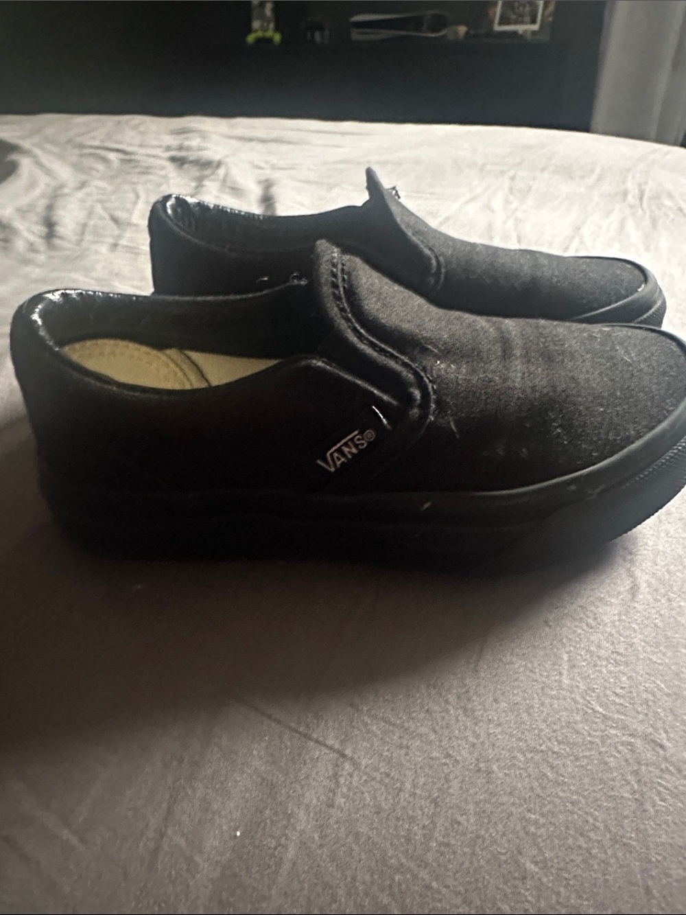 Vans Kids Classic Slip-On in Black Canvas